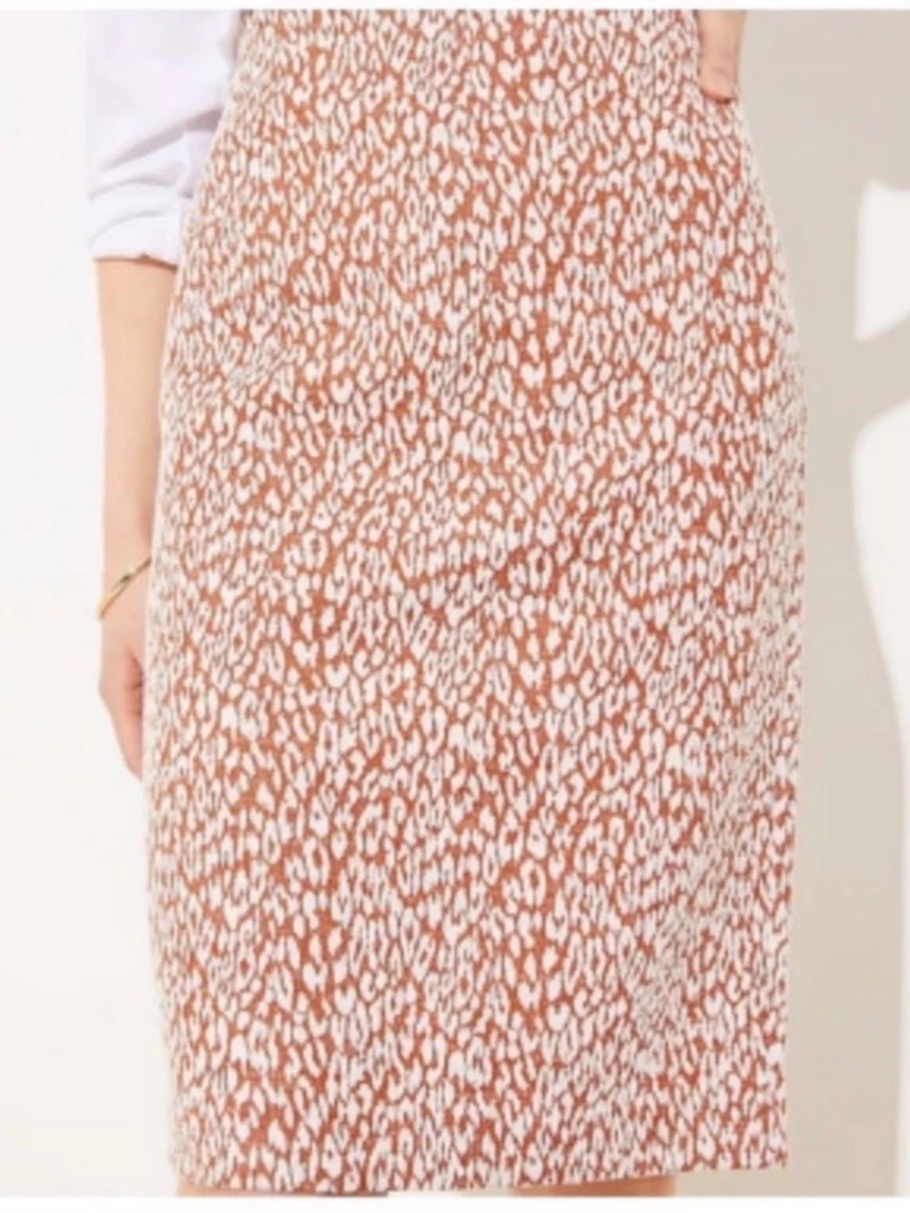 LOFT Animal Print Midi Skirt Size Large